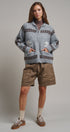 Frost Stag Zip Up Cardigan in Grey - Women's Cardigans & Shrugs | Urban Daizy