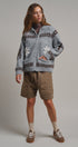 Frost Stag Zip Up Cardigan in Grey - Women's Cardigans & Shrugs | Urban Daizy