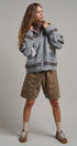 Frost Stag Zip Up Cardigan in Grey - Women's Cardigans & Shrugs | Urban Daizy