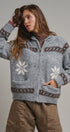 Frost Stag Zip Up Cardigan in Grey - Women's Cardigans & Shrugs | Urban Daizy