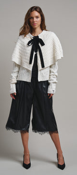 Sweet Frost Capelet Knit Cardigan in Ivory - Women's Cardigans & Shrugs | Urban Daizy