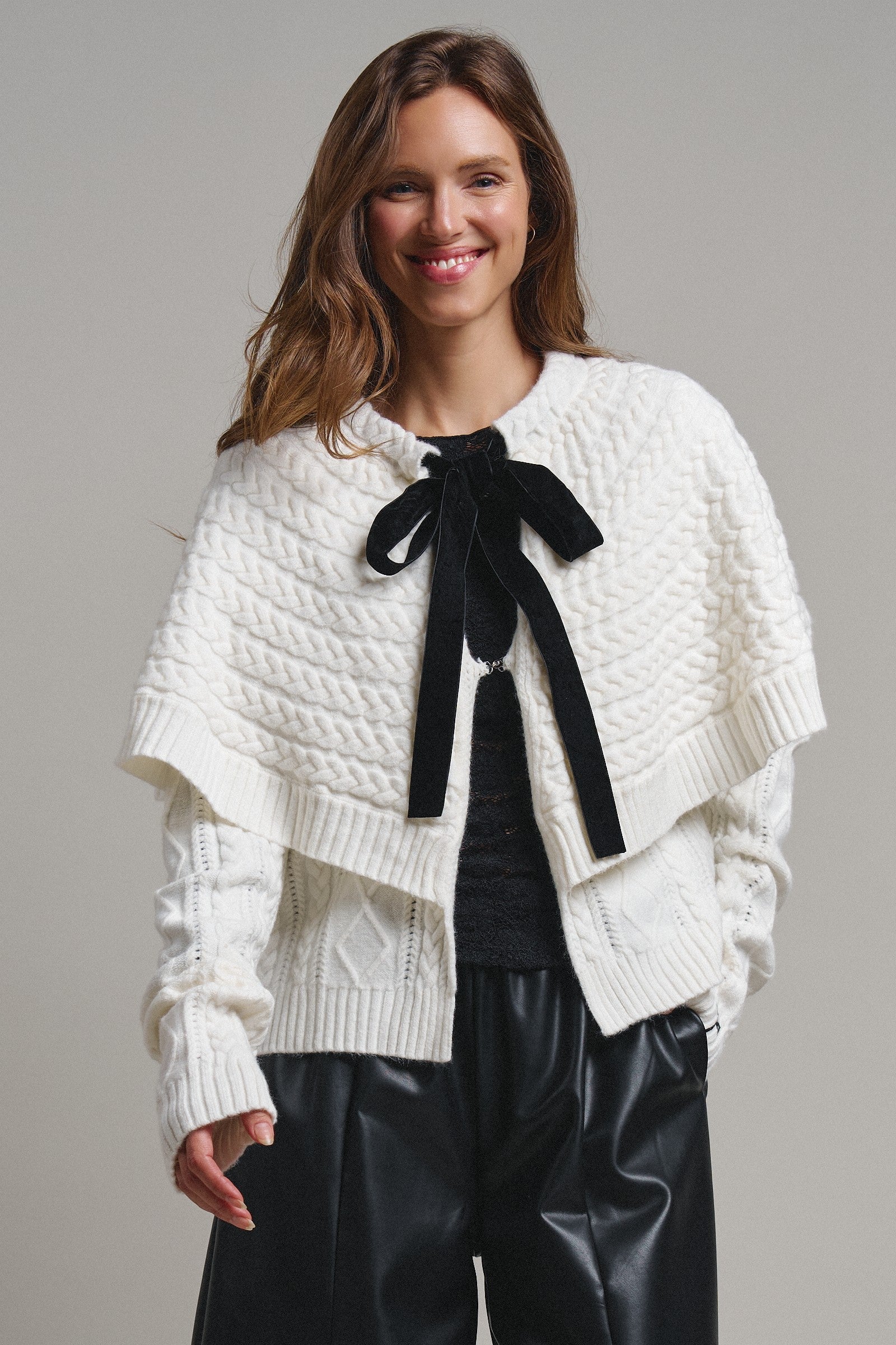Sweet Frost Capelet Knit Cardigan in Ivory - Women's Cardigans & Shrugs | Urban Daizy