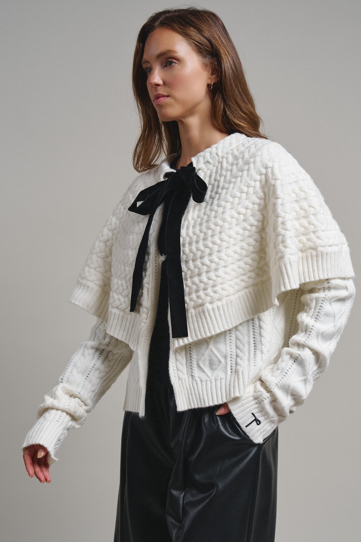 Sweet Frost Capelet Knit Cardigan in Ivory - Women's Cardigans & Shrugs | Urban Daizy