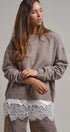 Soft Focus Oversized Crew Sweater in Mocha - Women's Tunics | Urban Daizy