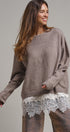 Soft Focus Oversized Crew Sweater in Mocha - Women's Tunics | Urban Daizy