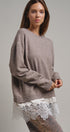 Soft Focus Oversized Crew Sweater in Mocha - Women's Tunics | Urban Daizy