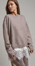 Soft Focus Oversized Crew Sweater in Mocha - Women's Tunics | Urban Daizy