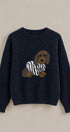 Puppy Love Intarsia Knit Sweater in Navy - Women's Sweaters | Urban Daizy