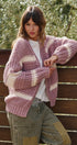 Cozy Hour Chunky Knit Cardigan in Mauve Pink - Women's Cardigans & Shrugs | Urban Daizy