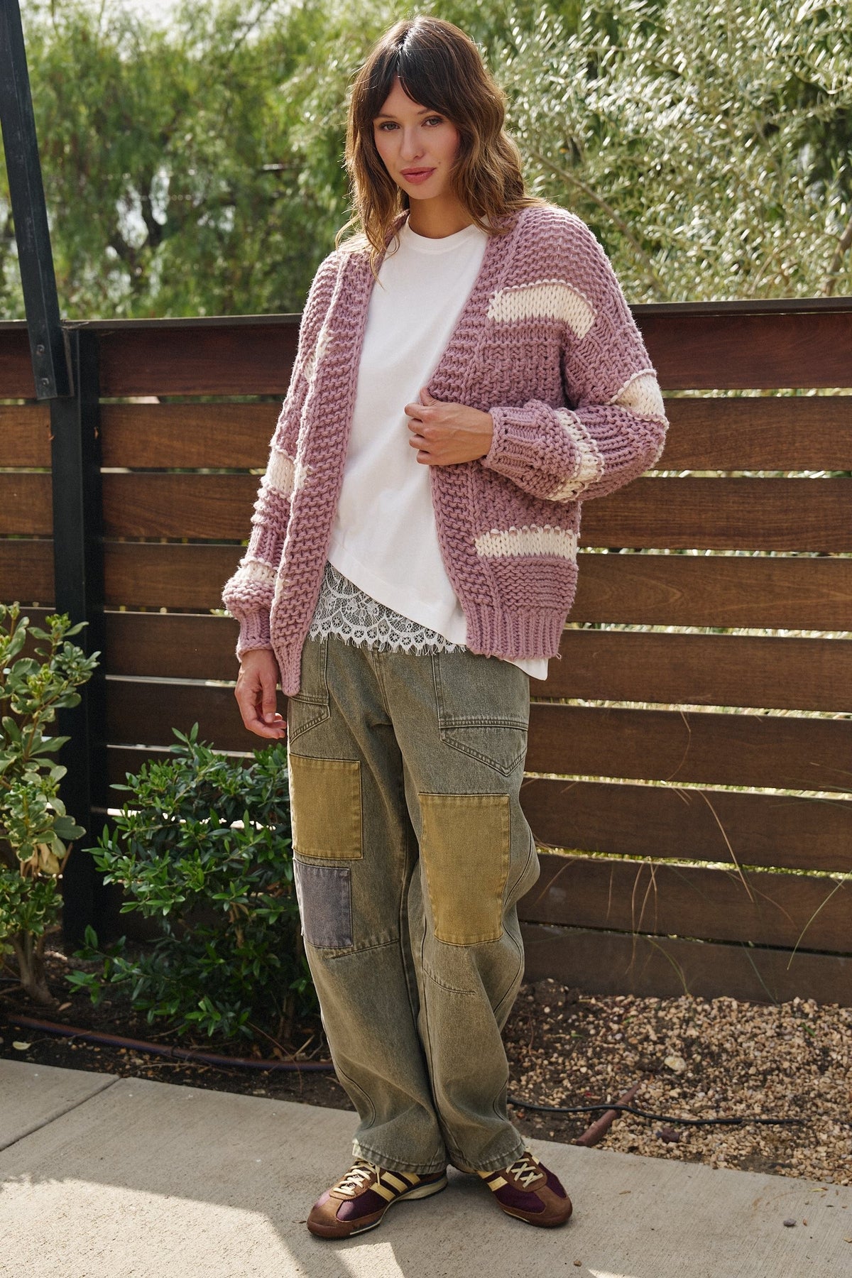 Cozy Hour Chunky Knit Cardigan in Mauve Pink - Women's Cardigans & Shrugs | Urban Daizy
