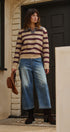 Prep Lane Stripe Polo Sweater in Burgundy Cream - Women's Sweaters | Urban Daizy