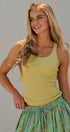 Ribbed Racerback Built-In Bra Tank Top in Green - Women's Fashion | Urban Daizy