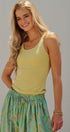 Ribbed Racerback Built-In Bra Tank Top in Green - Women's Fashion | Urban Daizy