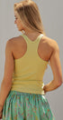 Ribbed Racerback Built-In Bra Tank Top in Green - Women's Fashion | Urban Daizy