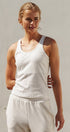 Ribbed Racerback Built-In Bra Tank Top in White - Women's Fashion | Urban Daizy