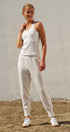 Ribbed Racerback Built-In Bra Tank Top in White - Women's Fashion | Urban Daizy