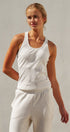 Ribbed Racerback Built-In Bra Tank Top in White - Women's Fashion | Urban Daizy