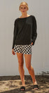 Drape Back Lace Insert Knit Top with Boat Neck in Black - Women's Fashion | Urban Daizy