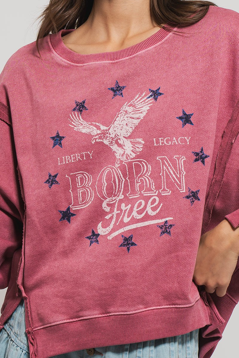 Vintage Western Born Free Boho Casual Top in Misted Yellow - Women's Sweatshirts & Hoodies | Urban Daizy
