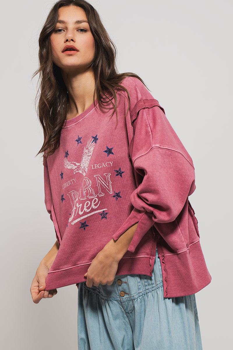 Vintage Western Born Free Boho Casual Top in Misted Yellow - Women's Sweatshirts & Hoodies | Urban Daizy