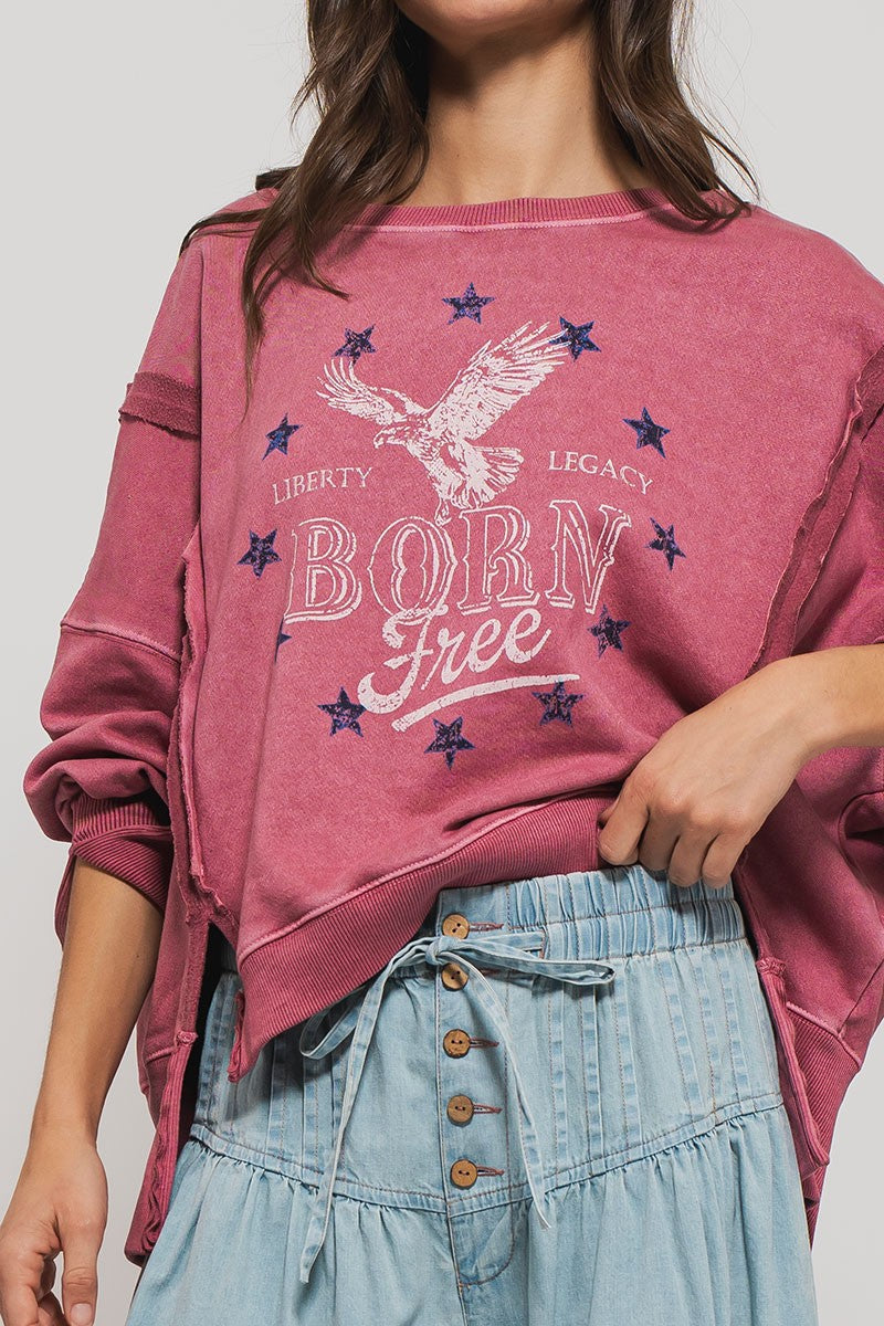 Vintage Western Born Free Boho Casual Top in Misted Yellow - Women's Sweatshirts & Hoodies | Urban Daizy