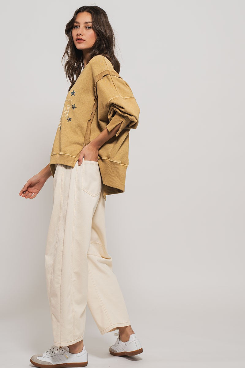 Vintage Western Born Free Boho Casual Top in Misted Yellow - Women's Sweatshirts & Hoodies | Urban Daizy
