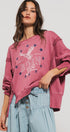 Vintage Western Born Free Boho Casual Top in Rose Violet - Women's Sweatshirts & Hoodies | Urban Daizy