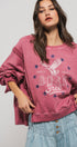 Vintage Western Born Free Boho Casual Top in Rose Violet - Women's Sweatshirts & Hoodies | Urban Daizy
