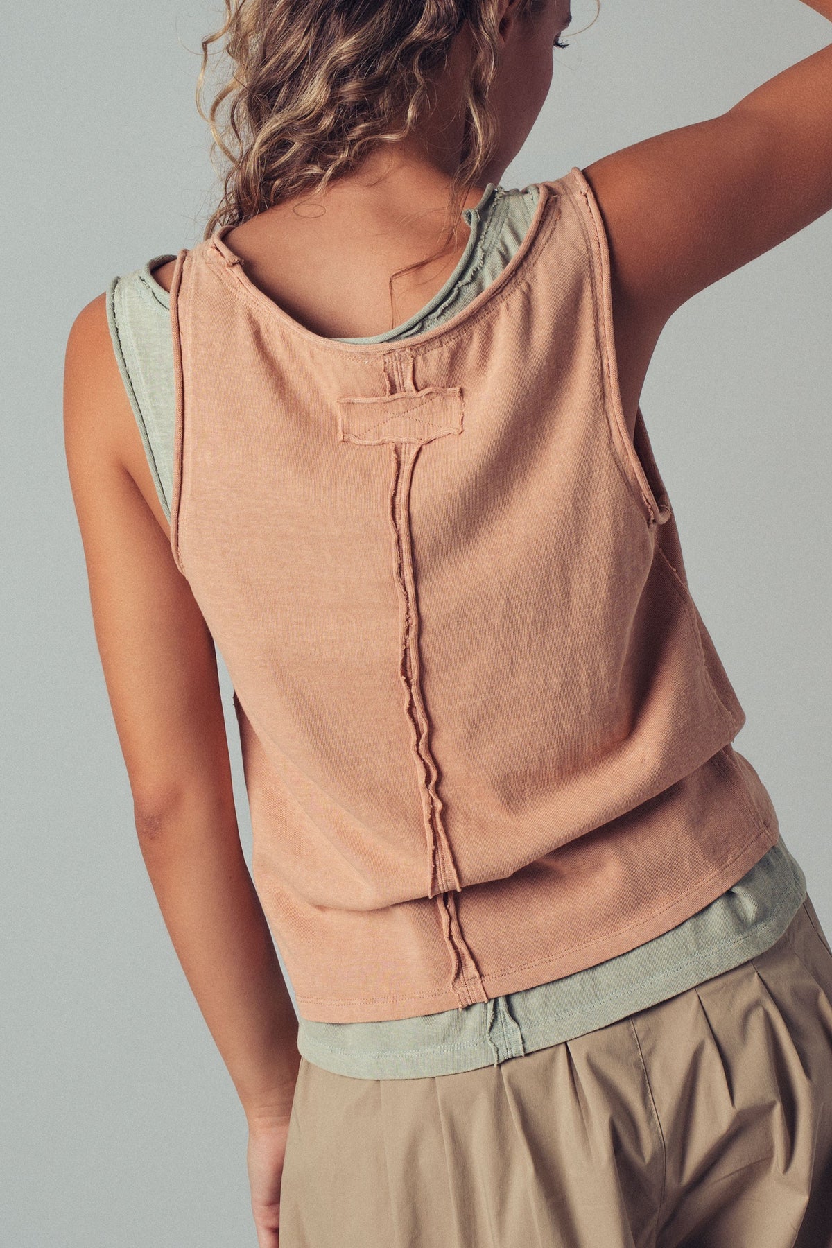Coastal Cool Sleeveless Tank Top in Desert Tan - Women's Tanks & Camis | Urban Daizy