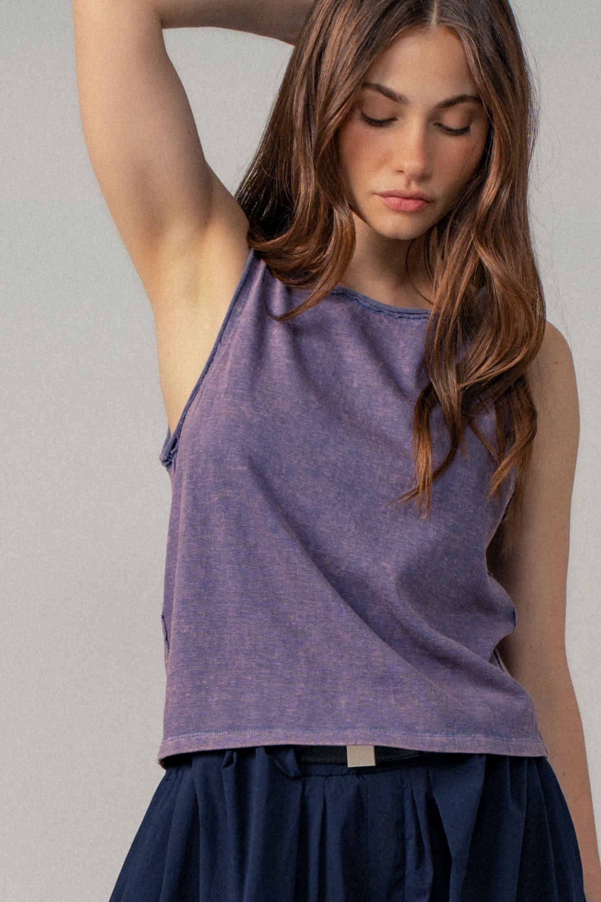 Coastal Cool Sleeveless Tank Top in Navy - Women's Tanks & Camis | Urban Daizy