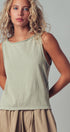Coastal Cool Sleeveless Tank Top in Sage - Women's Tanks & Camis | Urban Daizy