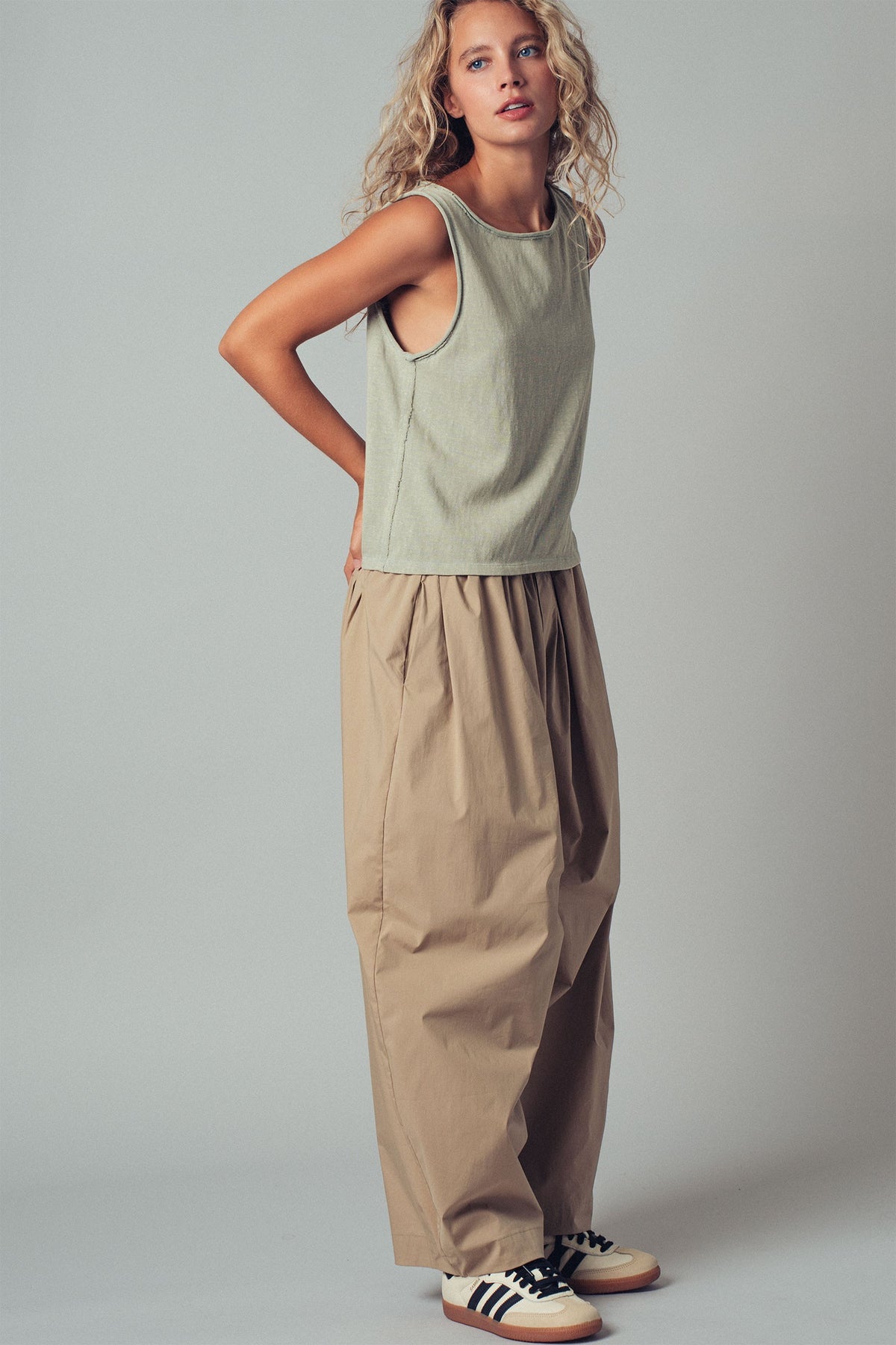 Coastal Cool Sleeveless Tank Top in Sage - Women's Tanks & Camis | Urban Daizy