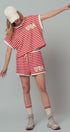 USA Striped French Terry Knit Tee Set in Red Stripe - Women's Tops | Urban Daizy