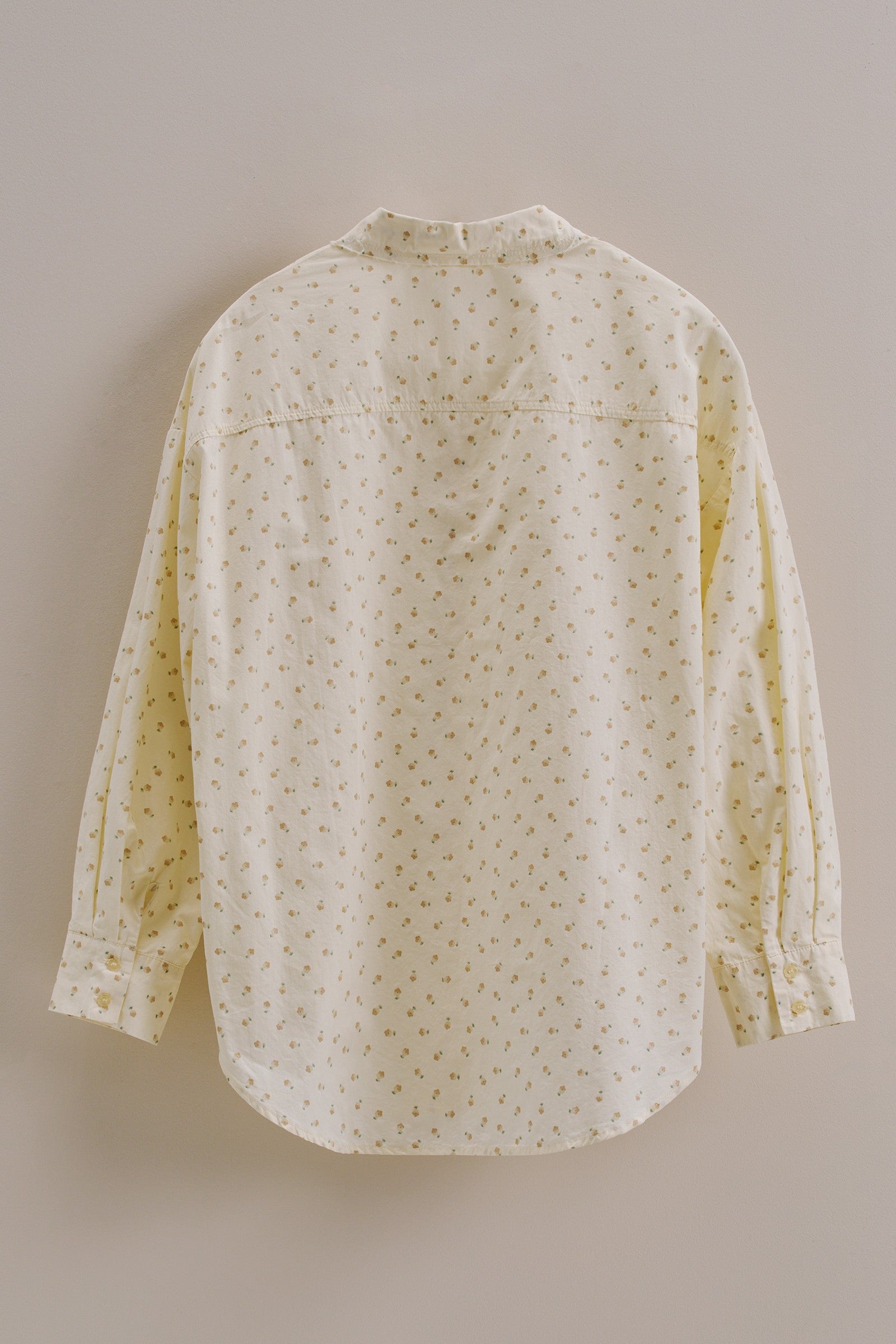 Cotton Floral Button Down Shirt With Chest Pocket in Cream - Women's Tops | Urban Daizy