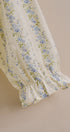 Floral Stripe Cotton Button Down Blouse with Gathered Sleeves in Cream - Women's Tops | Urban Daizy