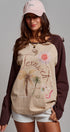 Retro Free Spirit Raglan Baseball Tee in Taupe Brown - Women's Tops | Urban Daizy