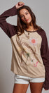 Retro Free Spirit Raglan Baseball Tee in Taupe Brown - Women's Tops | Urban Daizy