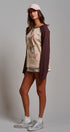 Retro Free Spirit Raglan Baseball Tee in Taupe Brown - Women's Tops | Urban Daizy