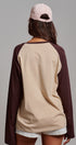 Retro Free Spirit Raglan Baseball Tee in Taupe Brown - Women's Tops | Urban Daizy