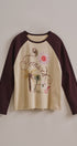 Retro Free Spirit Raglan Baseball Tee in Taupe Brown - Women's Tops | Urban Daizy