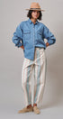 Oversized Denim Button-Down Shirt with Chest Pockets in Blue - Women's Shirts & Blouses | Urban Daizy