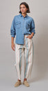Oversized Denim Button-Down Shirt with Chest Pockets in Blue - Women's Shirts & Blouses | Urban Daizy