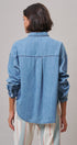 Oversized Denim Button-Down Shirt with Chest Pockets in Blue - Women's Shirts & Blouses | Urban Daizy