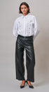 Braided Cord Embellished Button-Down Blouse in White - Women's Shirts & Blouses | Urban Daizy