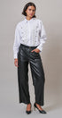 Braided Cord Embellished Button-Down Blouse in White - Women's Shirts & Blouses | Urban Daizy