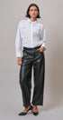 Braided Cord Embellished Button-Down Blouse in White - Women's Shirts & Blouses | Urban Daizy