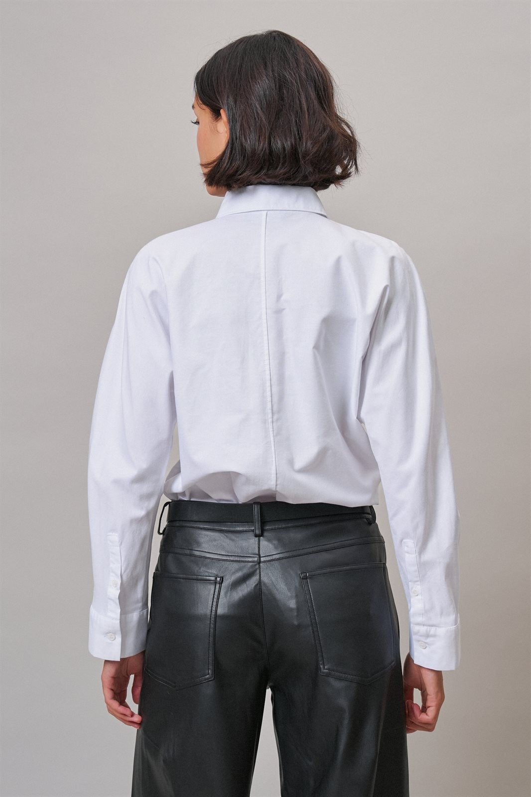 Braided Cord Embellished Button-Down Blouse in White - Women's Shirts & Blouses | Urban Daizy