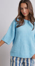 Iconic City Graphic Back Knit Sweater in Blue - Women's SWEATERS | Urban Daizy