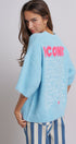 Iconic City Graphic Back Knit Sweater in Blue - Women's SWEATERS | Urban Daizy