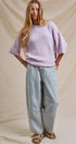 Iconic City Graphic Back Knit Sweater in Light Purple - Women's SWEATERS | Urban Daizy